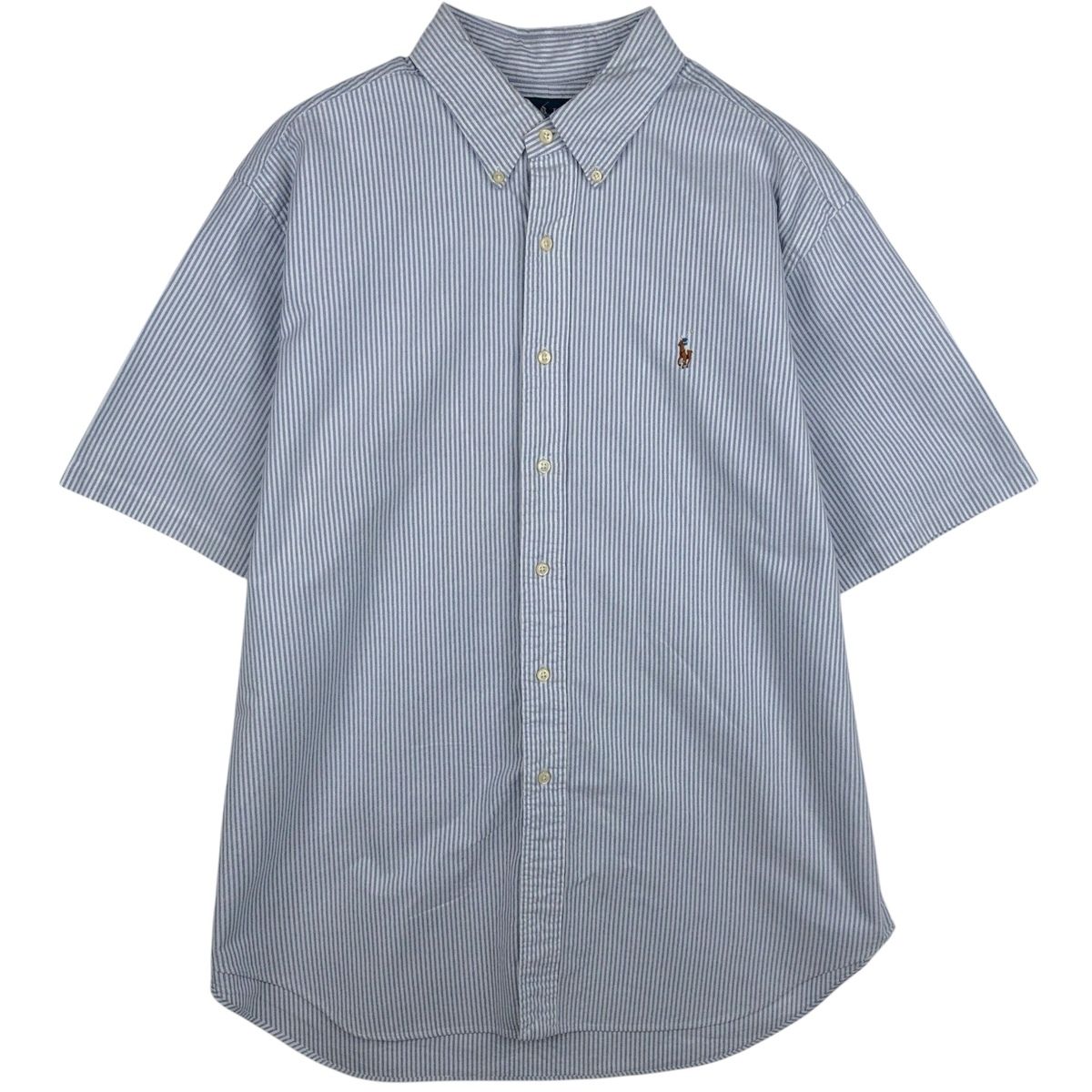 古着 ラルフローレン Ralph Lauren CLASSIC FIT 半袖 ボタンダウン ストライプシャツ メンズXL相当/eaa644857