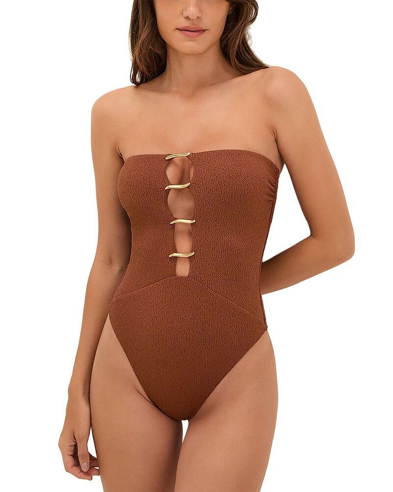 ヴィックス パウラ ハーマニー レディース 水着 上下セット ViX Paula Hermanny Firenze Judy One Piece Swimsuit Brown ブラウン