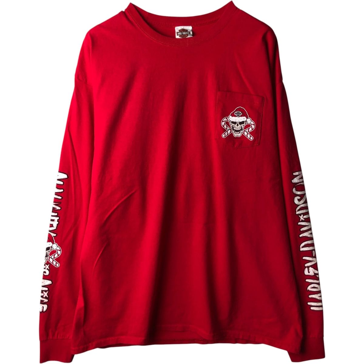 古着 ヘインズ Hanes Harley-Davidson ハーレーダビッドソン ドクロ柄 スカル柄 ロングTシャツ ロンT メンズXXL相当/eaa645993