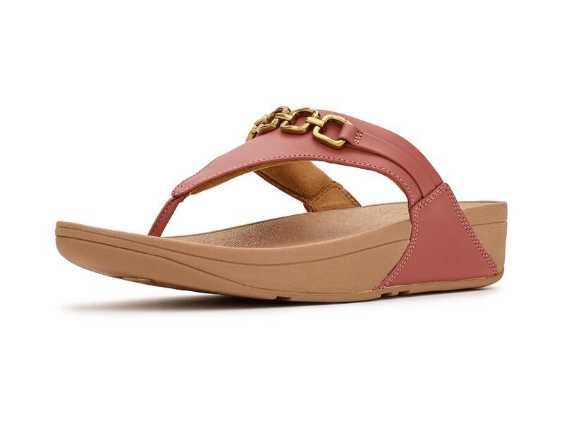 フィットフロップ レディース シューズ ヒール サンダル レザー FitFlop Lulu SquareChain Leather ToePost Sandals Rust Rose ラスト