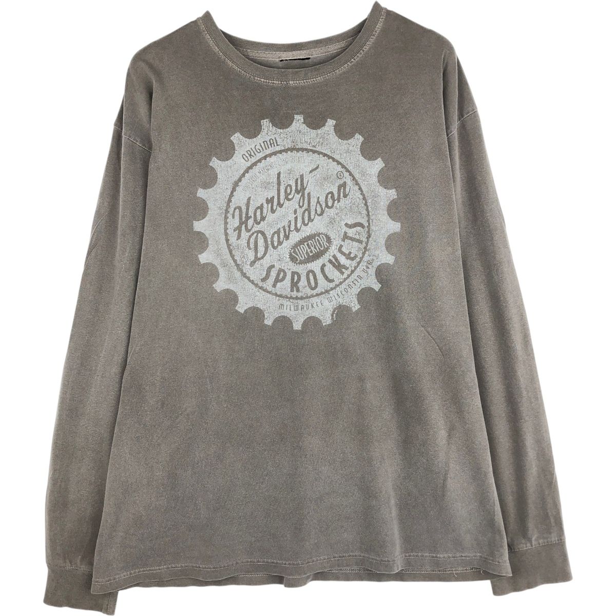 古着 00年代 ハーレーダビッドソン Harley-Davidson 星条旗柄 ファイヤーパターン ロングTシャツ ロンT メンズXXL相当/eaa646015
