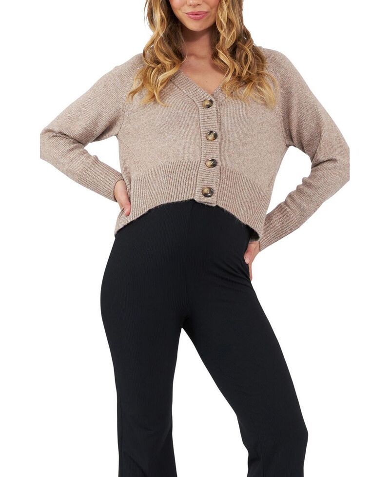 ライプマタニティ レディース アウター カーディガン ニット Ripe Maternity Sunday Knit Cardigan Mocha モカ
