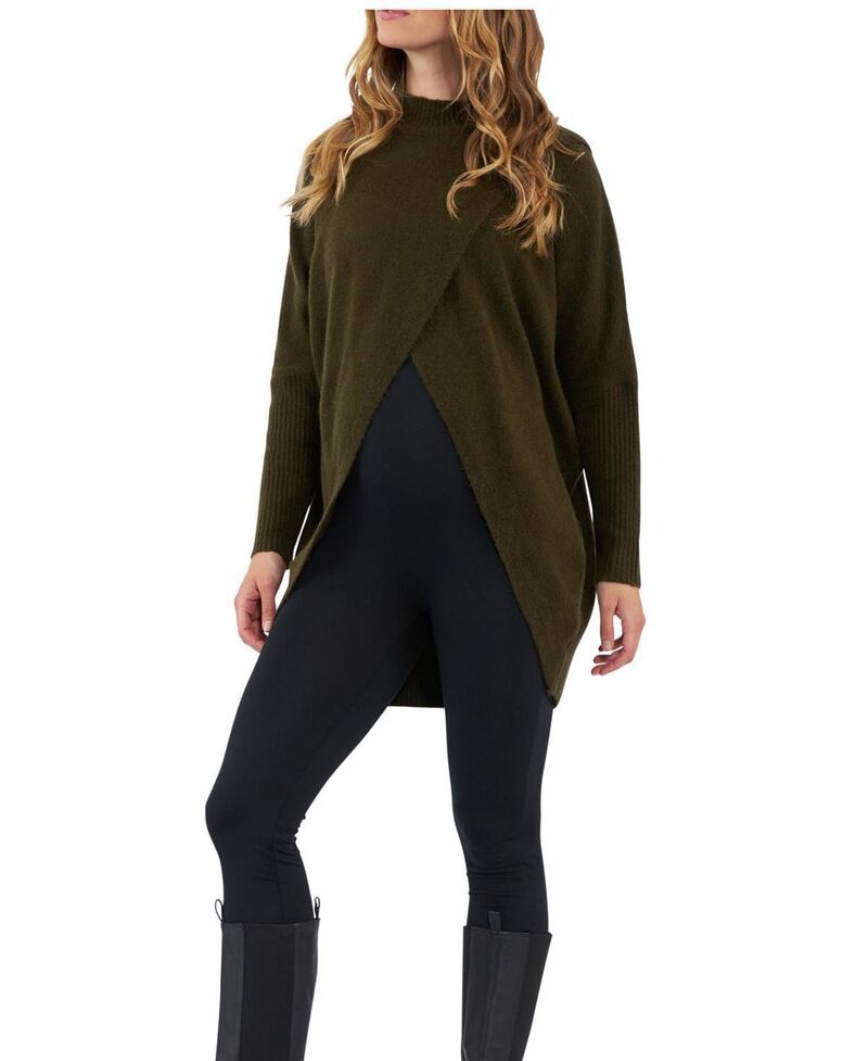 ライプマタニティ レディース アウター ニット・セーター Ripe Maternity Hallie Cross Over Knit Sweater Khaki カーキ