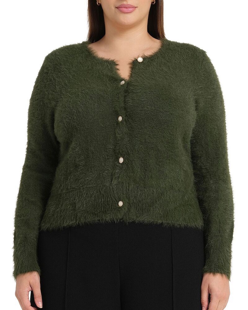 エステルプラス レディース アウター カーディガン Estelle Plus Camilleyelash Texture Cardigan Olive オリーブ