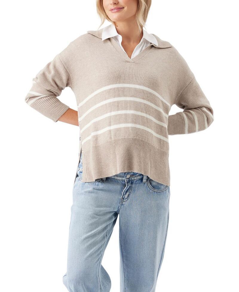 ライプマタニティ レディース アウター ニット・セーター Ripe Maternity Lori Nursing Knit Sweater LatteChalk