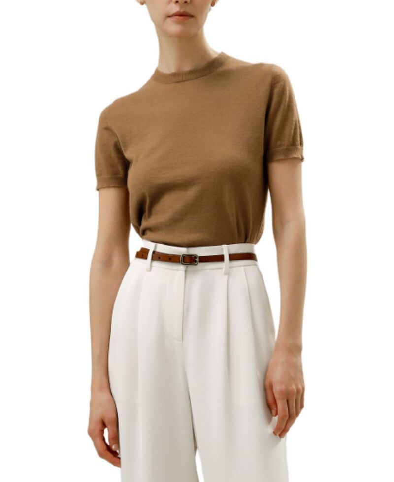 リリーシルク レディース アウター ニット・セーター クルーネック LILYSILK Cashmere Crew Neck Sweater Toffee