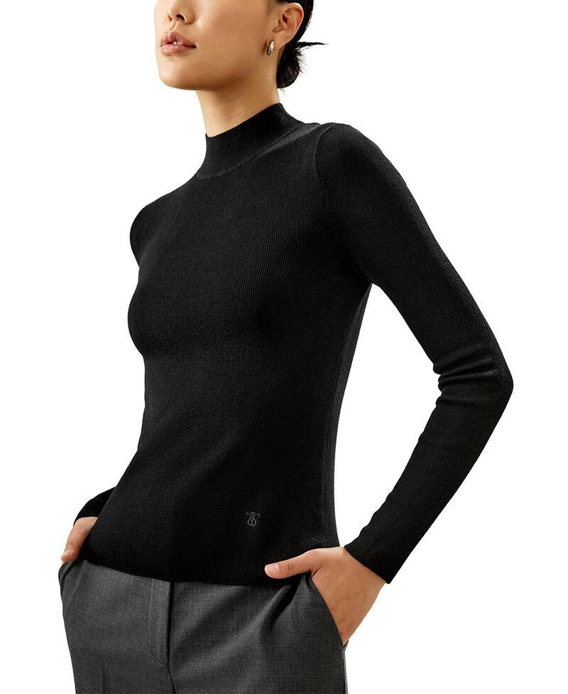リリーシルク レディース アウター ニット・セーター LILYSILK Essential Cashmere Blend Sweater Top Black ブラック