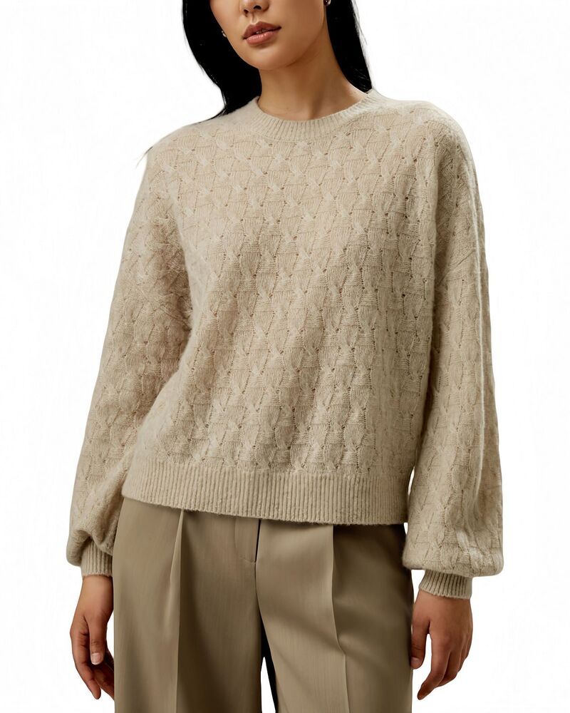リリーシルク レディース アウター ニット・セーター LILYSILKCashmere Blend Sweater Beige ベージュ