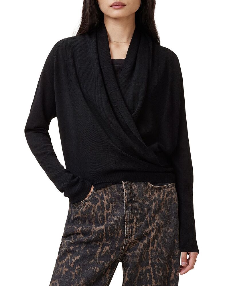 オールセインツ レディース アウター ニット・セーター ウール カーディガン ALLSAINTS Wasson Pirate Wool Cardigan Black ブラック