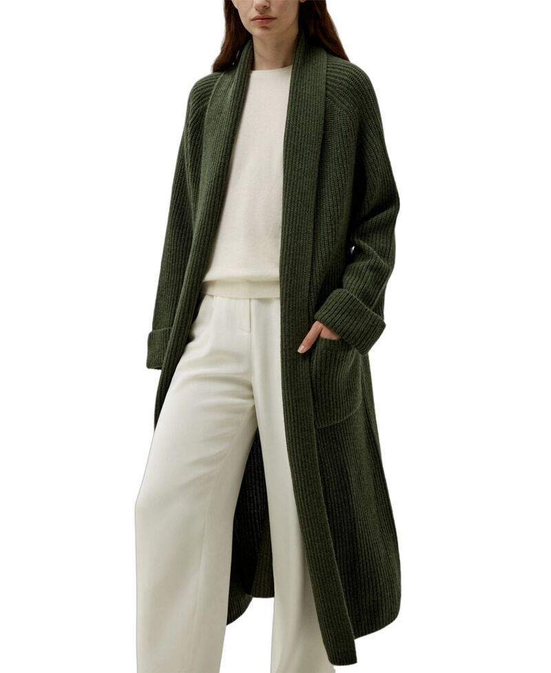 リリーシルク レディース アウター カーディガン LILYSILK Evergreen Cardigan Avocado Green グリーン
