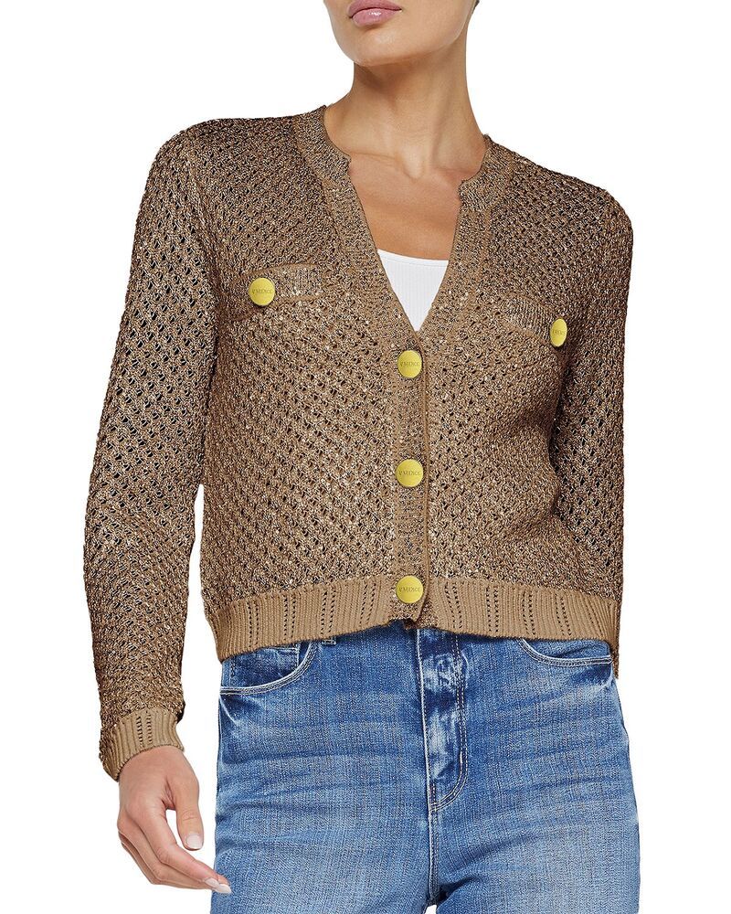 ラジャンス レディース アウター カーディガン Vネックロップド LAGENCE Blanca Cropped V Neck Cardigan Dark Cappuccino