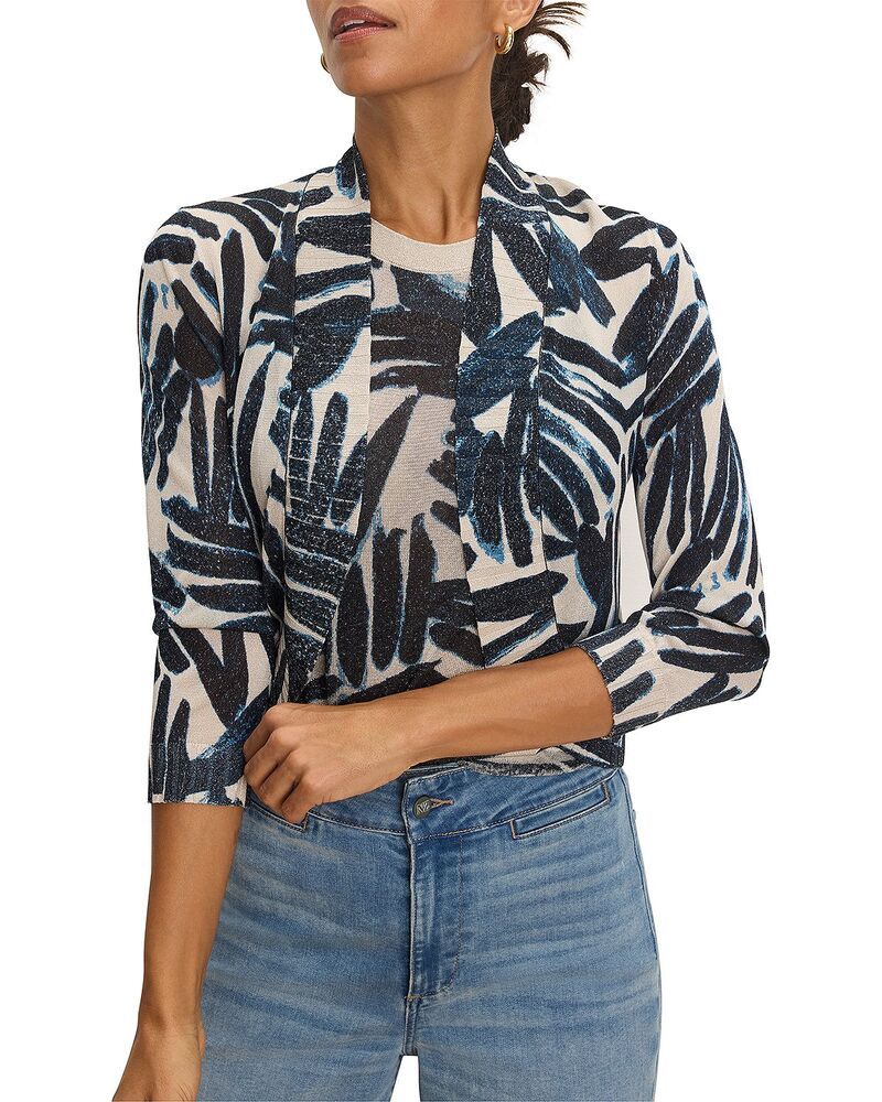 ニックプラスゾーイ レディース アウター カーディガン NICZOE Painted Palms Bolero Cardigan Indigo Multi インディゴ