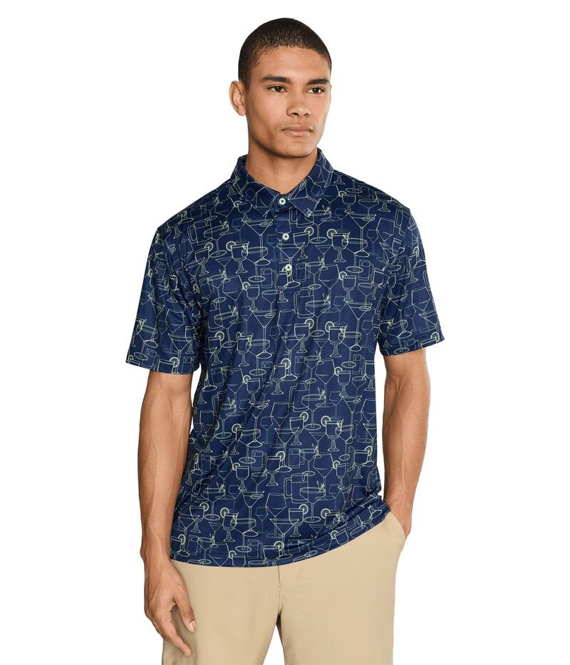 チャビーズ メンズ トップス シャツ Chubbies The Shake And Stirs performance Polo Navy Pattern ネイビー