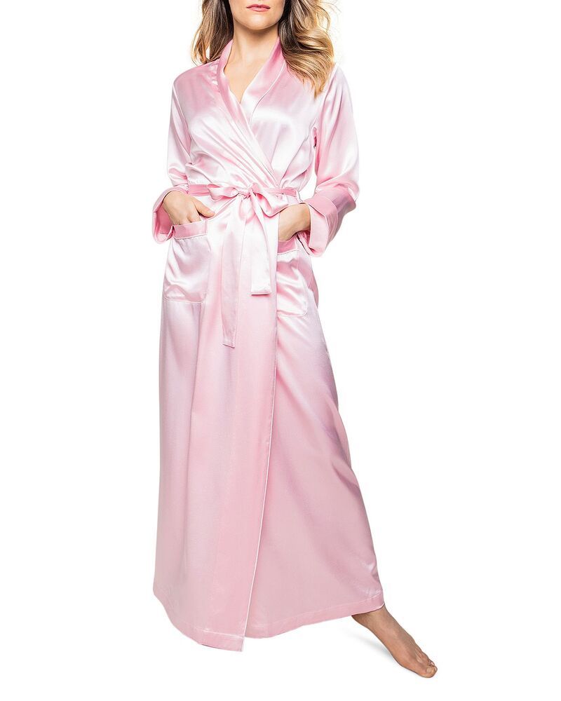 プティットプリュム レディース アンダーウェア ナイトウェア シルク Petite Plume Pink Silk Long Robe Pink ピンク
