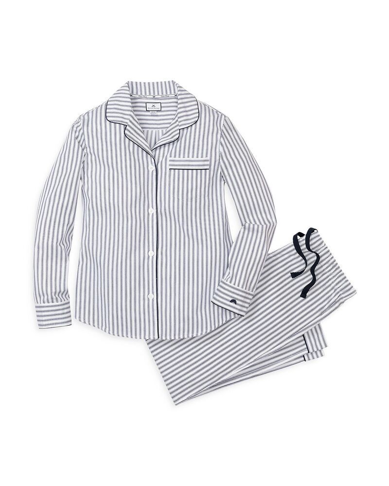 プティットプリュム レディース アンダーウェア ナイトウェア コットン Petite Plume French Ticking Cotton Pajama Set Navy ネイビー