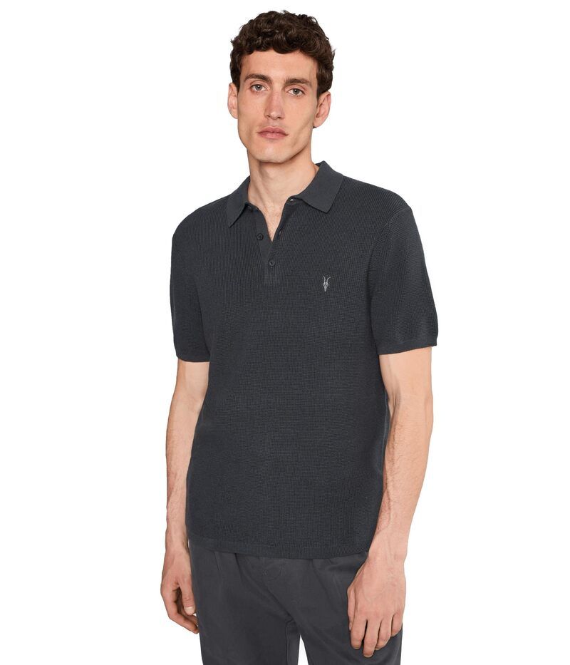 オールセインツ メンズ トップス シャツ AllSaints Aspen Short Sleeve Polo Bond Blue ブルー