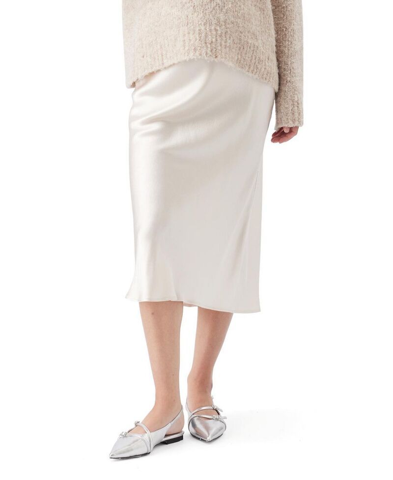 ライプマタニティ レディース ボトムスカート サテン Ripe Maternity Crystal Satin Skirt Oyster
