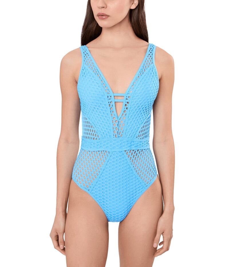 ベッカ レディース 水着 上下セット BECCAstaway Textured Plunge OnePiece Sky Blue ブルー