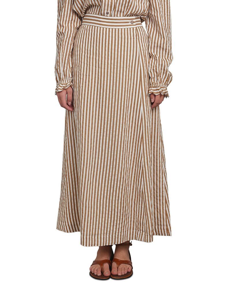 ポイント レディース ボトムスカート マキシ Point Wrap Maxi Skirt Iced Coffee Stripe コーヒー
