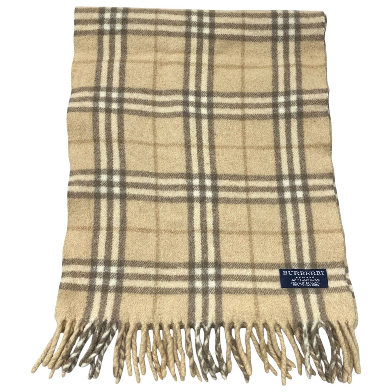 ☆バーバリー ロンドン マフラー ラムウール チェック柄 茶 BURBERRY LONDON