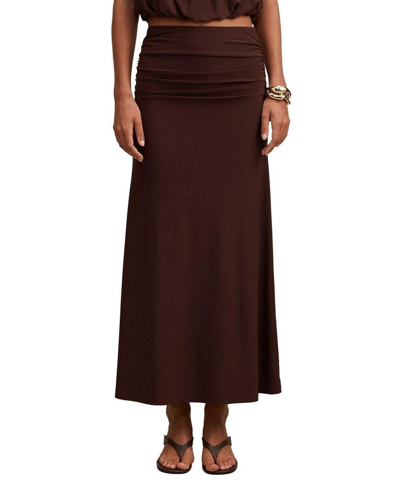 エバーニュー レディース ボトムスカート マキシ Ever Newomensutton Flute Maxi Skirt Milk Chocolate CoOrd チョコレート
