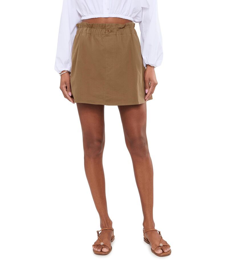 ヴィンス レディース ボトムスカート コットン Vince MidRise Cotton PullOn Skort Almondine