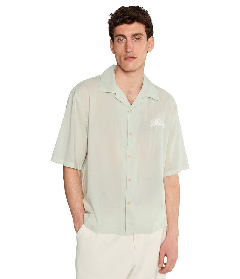 オールセインツ メンズ トップス シャツ AllSaints Odyshort Sleeveey Short Sleeve Shirt Powdered Green グリーン