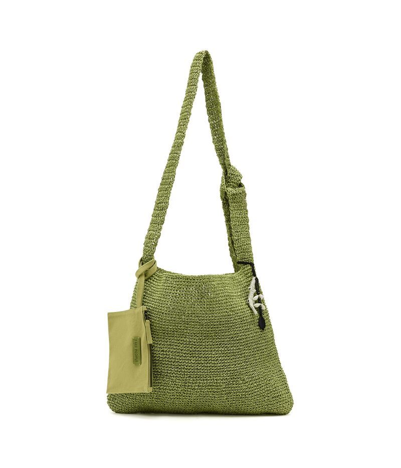 フリーピープル レディース バッグ Free People Coastal Crush Straw Tote Matcha