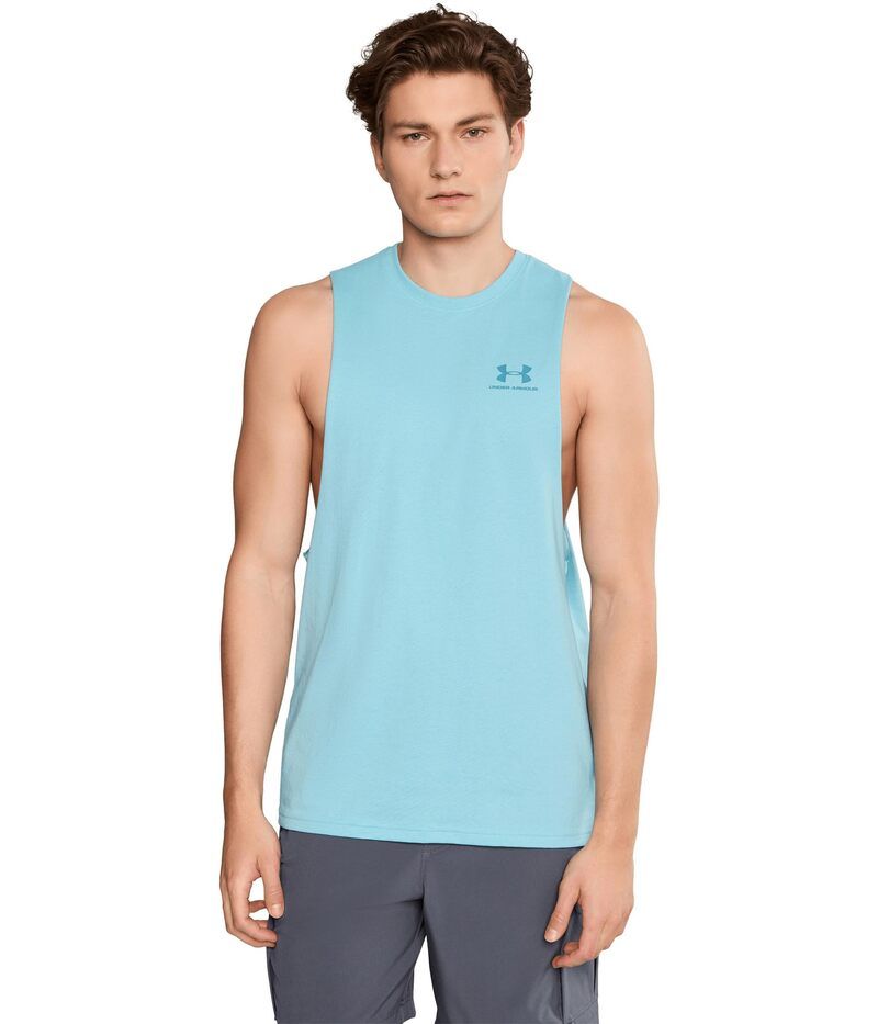 アンダーアーマー メンズ トップス シャツ ロゴ Under Armour Logo Cutoff Tank Blue HazeBoundless Blue ブルー