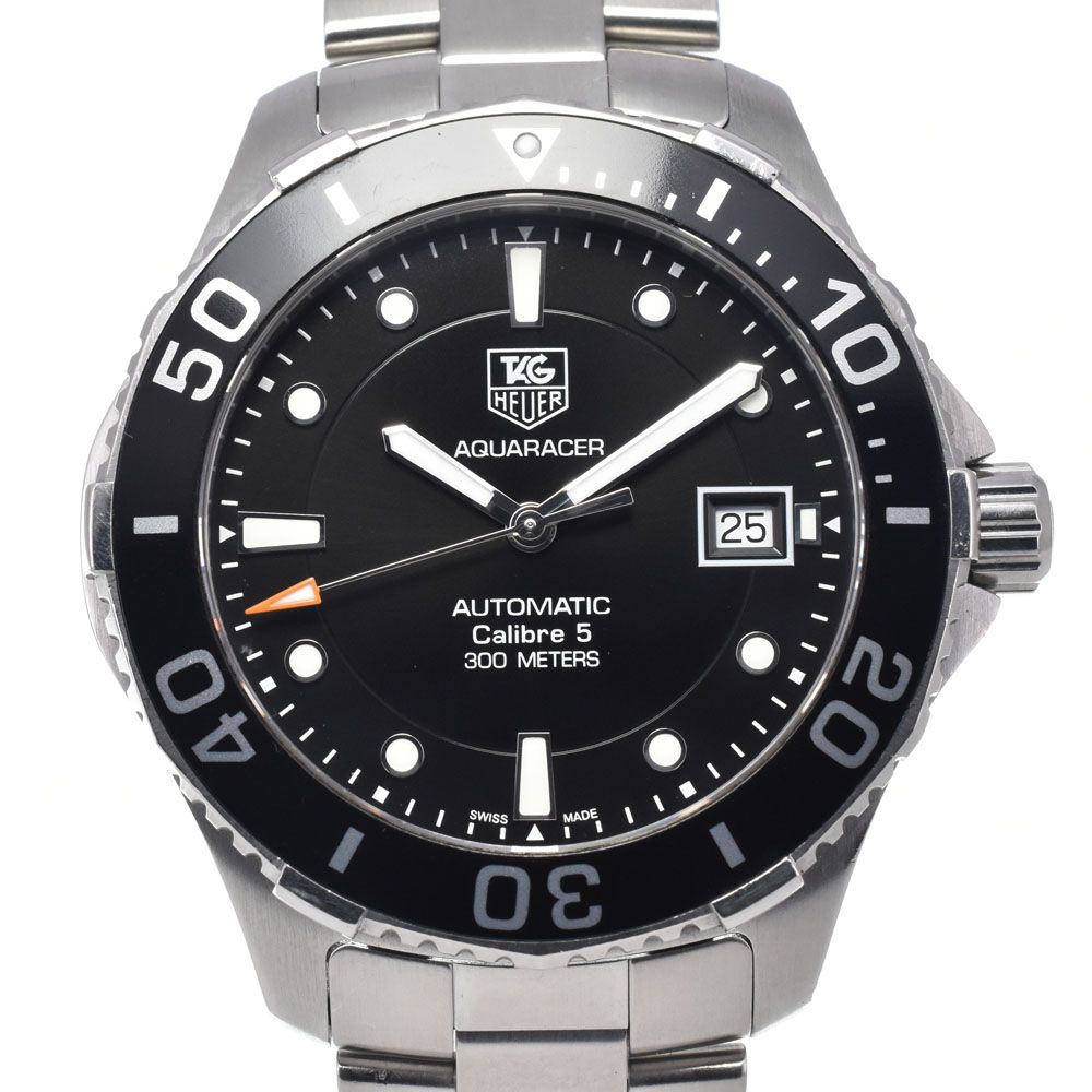タグホイヤー TAG HEUER WAN2110 アクアレーサー デイト キャリバー5 ブラック 自動巻き メンズ 良品 腕時計 L#148221
