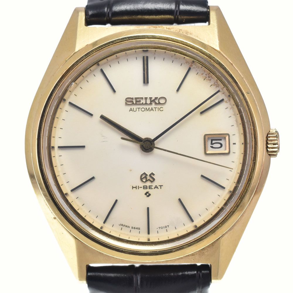セイコー SEIKO 5645-7010 ヴィンテージ グランドセイコー ハイビート Cal.5645A キャップゴールド 自動巻き メンズ 腕時計 L#148372
