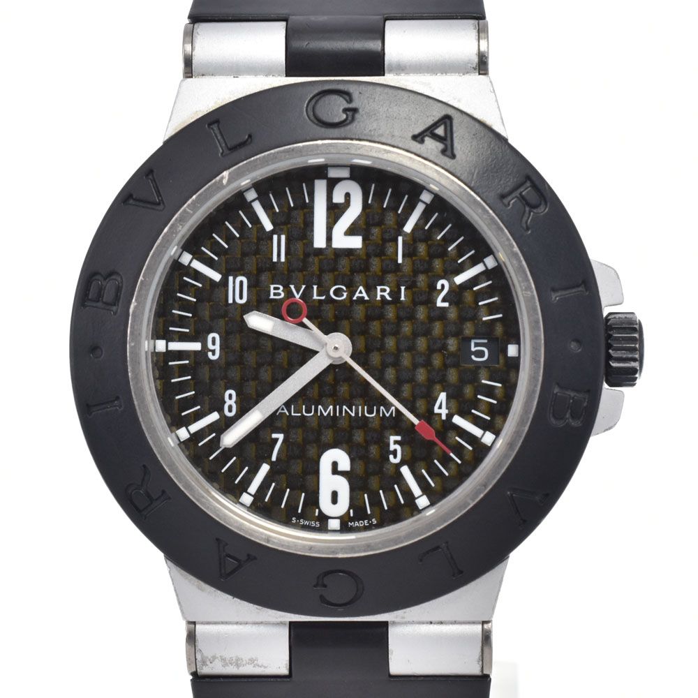 ブルガリ BVLGARI AL38TA アルミニウム ブラックカーボン 自動巻き メンズ 良品 腕時計 L#148439