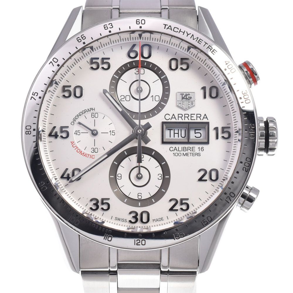 タグホイヤー TAG HEUER CV2A11.BA0796 カレラ キャリバー16 クロノグラフ デイデイト シルバー 自動巻き メンズ 良品 腕時計 L#148028