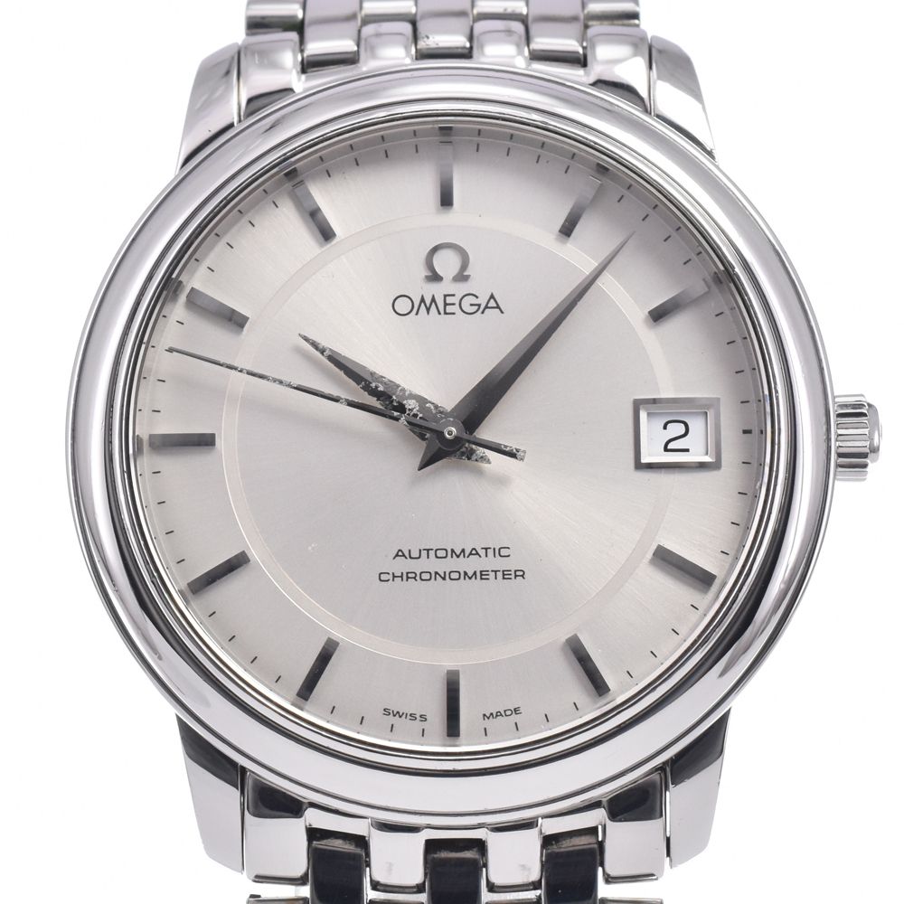 オメガ OMEGA 4500.31 デビル プレステージ デイト シルバー 自動巻き メンズ 良品 腕時計 L#148189