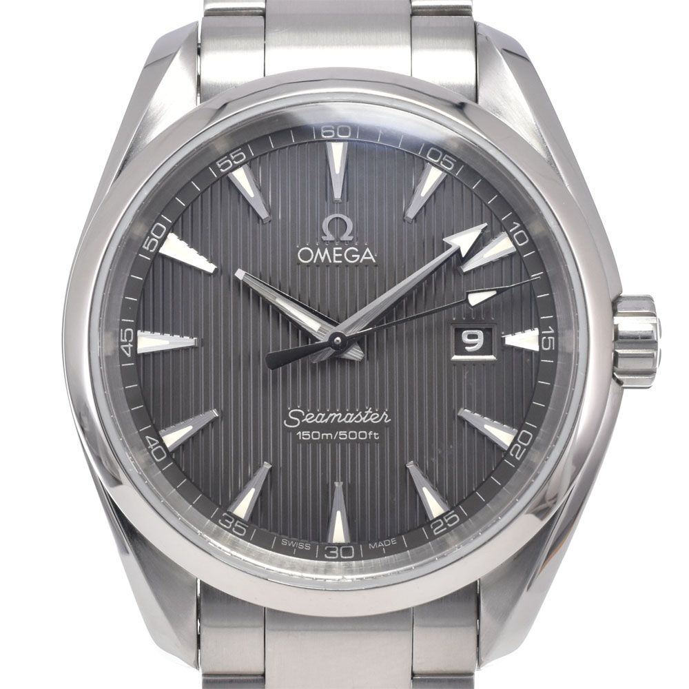 オメガ OMEGA 231.10.39.61.06.001 シーマスター アクアテラ デイト ブラック クォーツ メンズ 美品 保証書付き 腕時計 L#148519