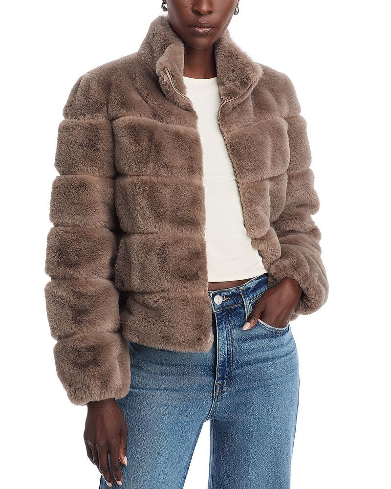 ラブトークン レディース アウター ジャケット・ブルゾン Love Token Faux Fur Zip Jacket Mink ミンク