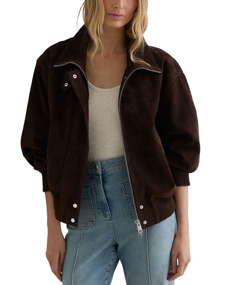 レイス レディース アウター ジャケット・ブルゾン プチ レザー REISS Petite Cara Leather Jacket Chocolate チョコレート
