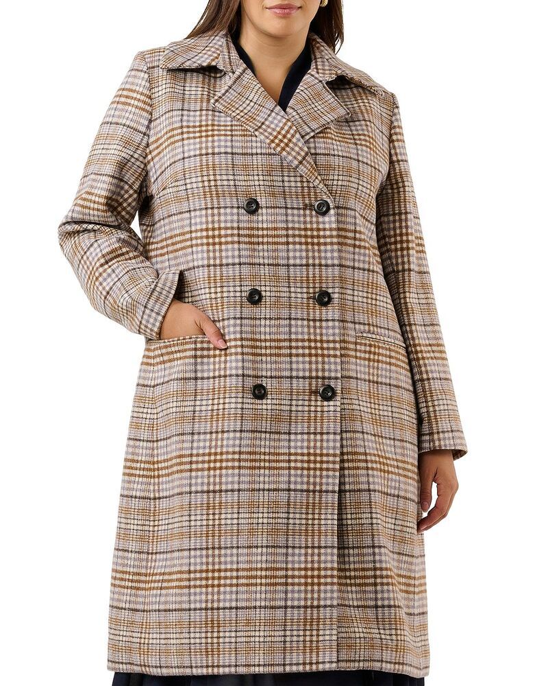 エステルプラス レディース アウター コート Estelle Plus Frostfall Plaid Coat Frosted Cocoa ココア