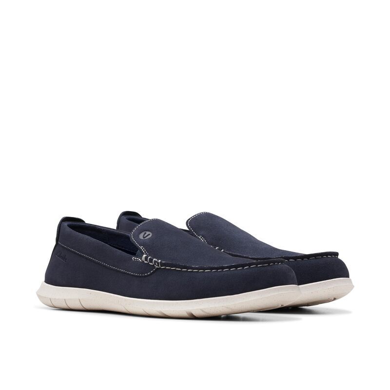 クラークス メンズ シューズ スニーカー Clarks Flexway Step Navy Suede ネイビー