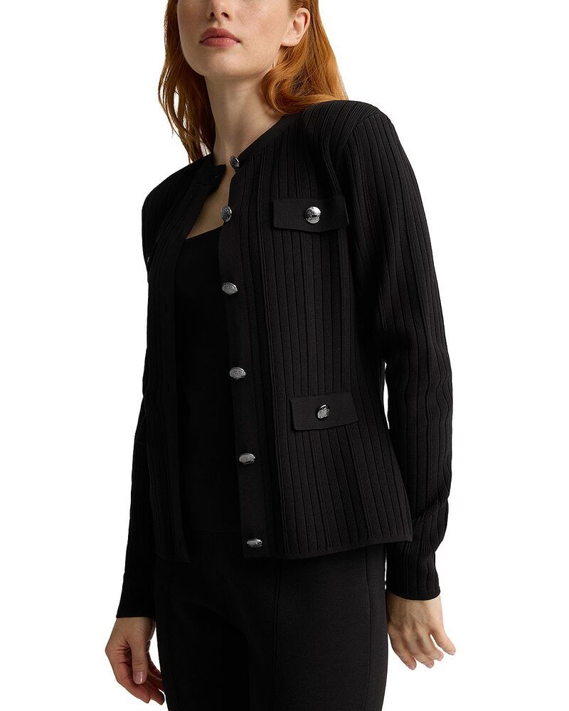 セントジョン レディース アウター ジャケット・ブルゾン リブ カーディガン St John Ribbed Cardigan Jacket Mocha モカ