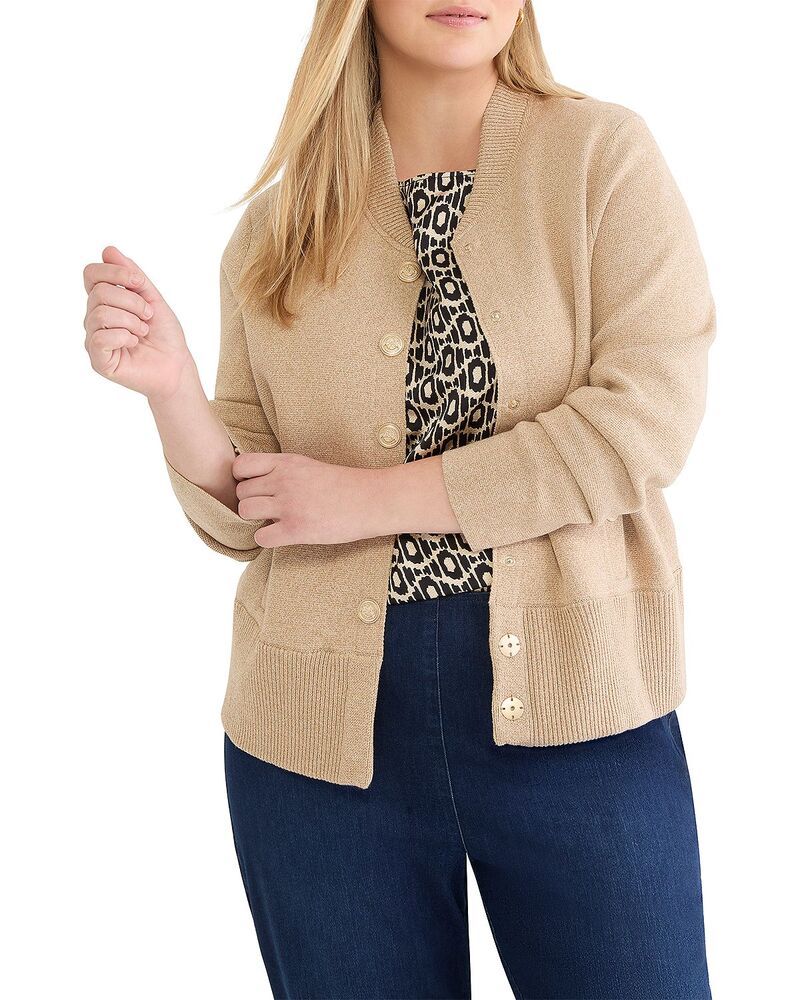 ニックアンドゾー プラス レディース アウター ジャケット・ブルゾン ニット NICZOE Plus Knit Bomber Snap Jacket Jute
