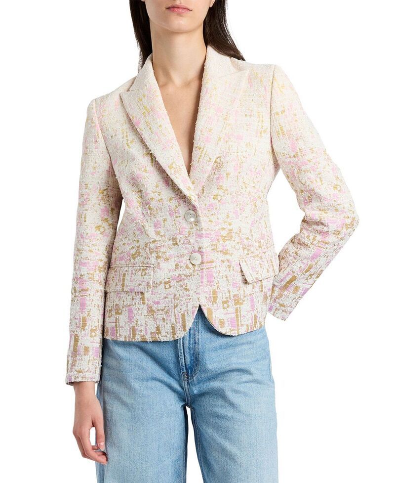 サントレッリ レディース アウター ジャケット・ブルゾン Santorelli Jodie Jacket in Ombre Jacquard Pearl パール