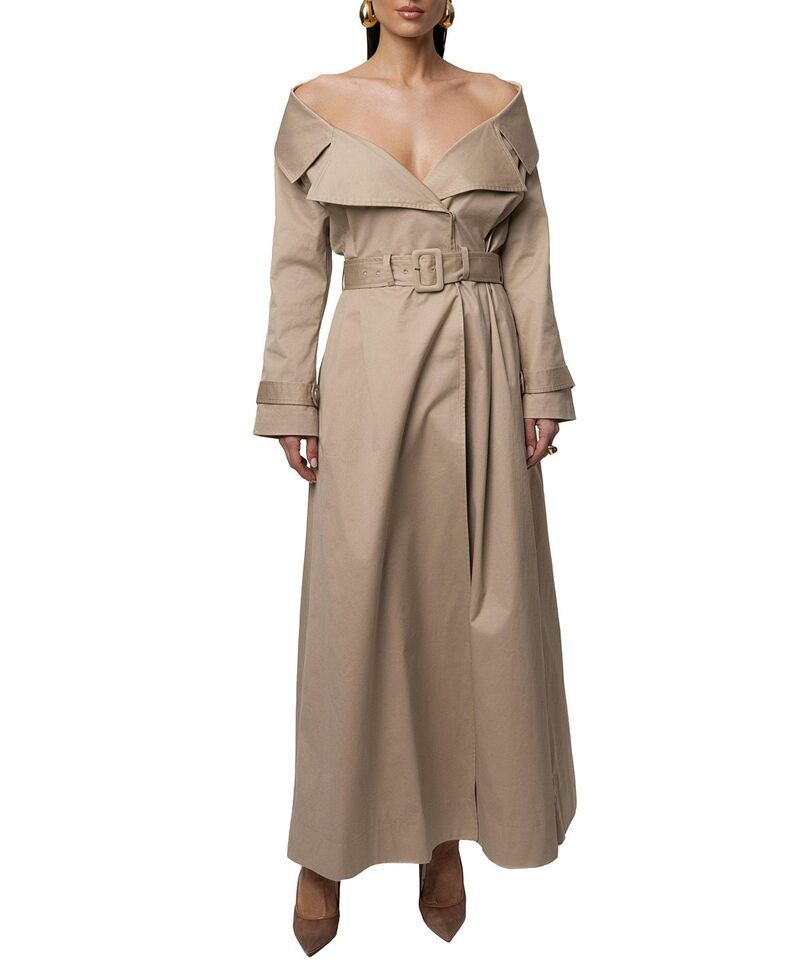 ジェイラックスレーベル レディース アウター コート JLUXLABEL Soft Authority Trench Coat Stone ストーン