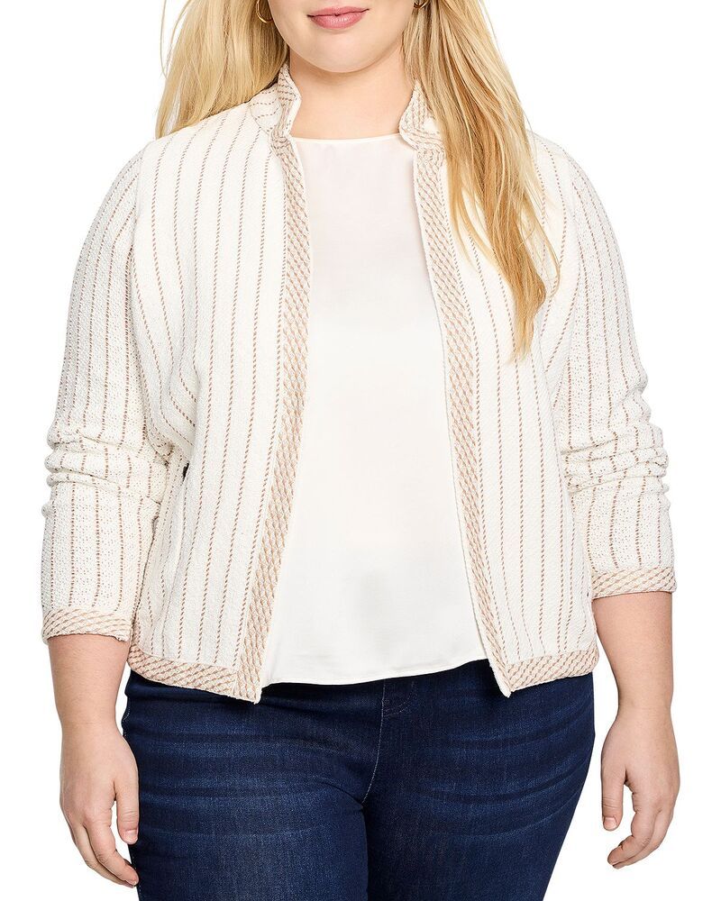 ニックアンドゾー プラス レディース アウター ジャケット・ブルゾン NICZOE Plus Pinstripe Stand Collar Jacket Neutral Multi マルチカラー