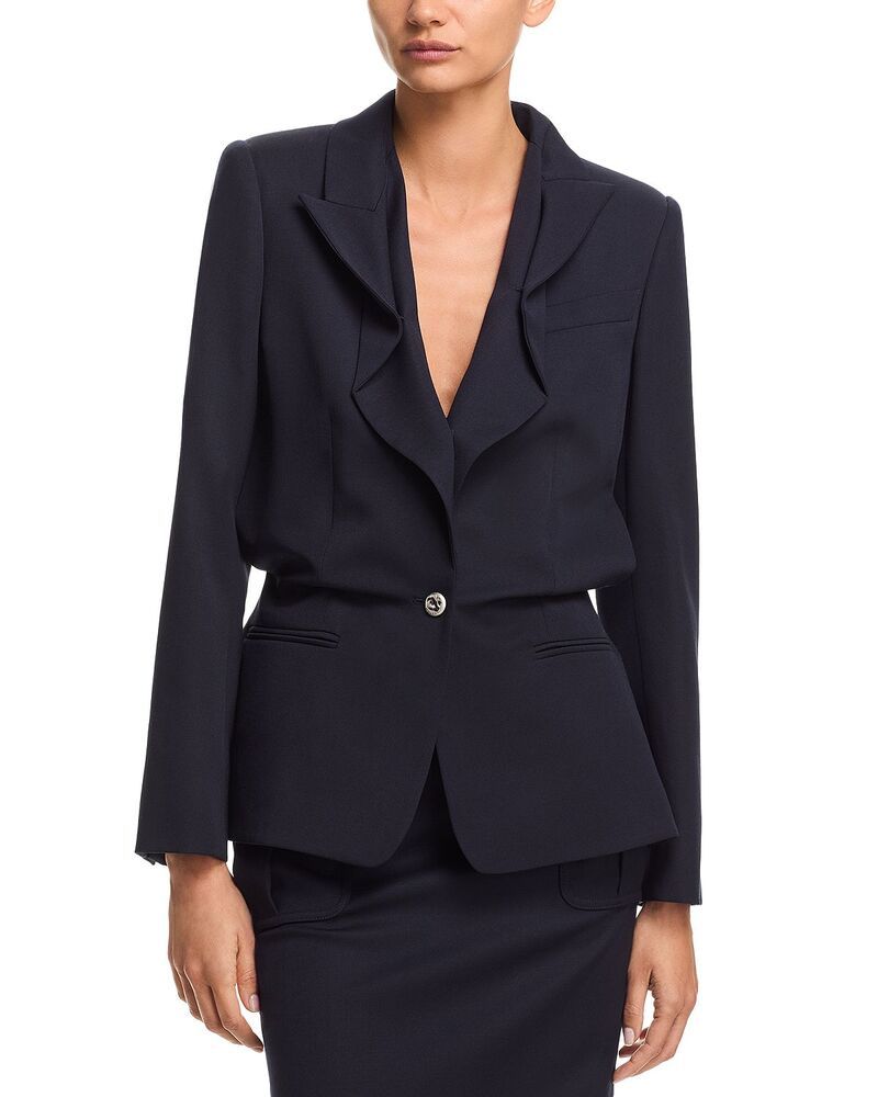 マックイーン レディース アウター ジャケット・ブルゾン McQueen Folded Lapel Single Breasted Jacket Midnight Blue ブルー