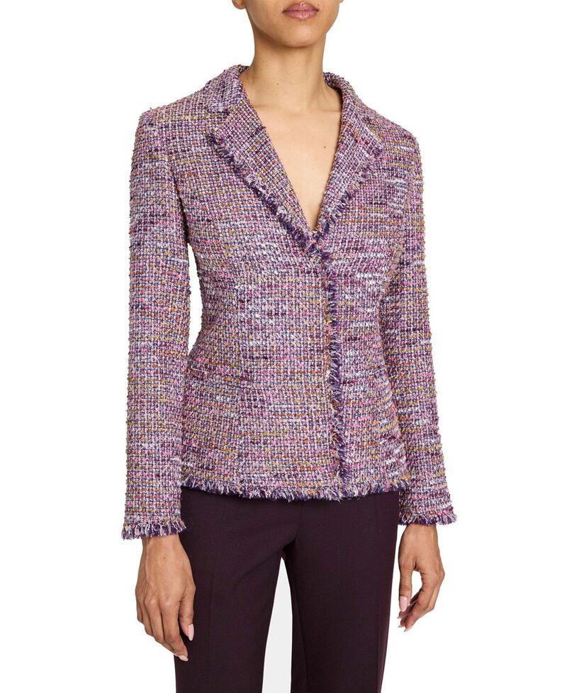 サントレッリ レディース アウター ジャケット・ブルゾン ツイード Santorelli Gisele Luxury Tweed Jacket Dusty Lilac ライラック