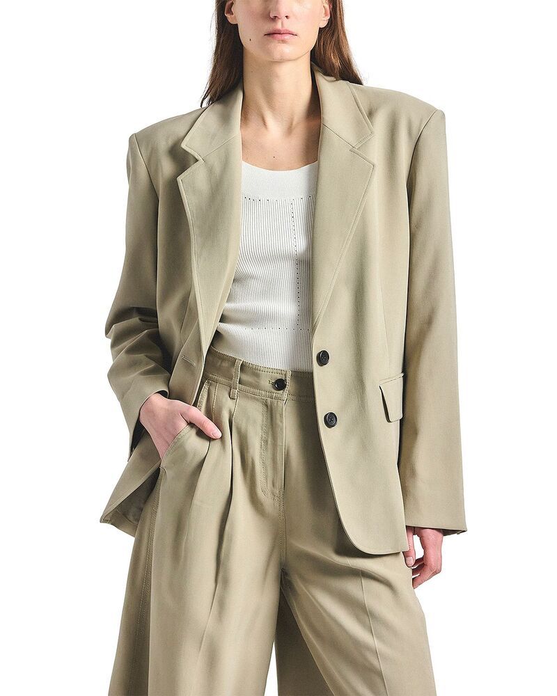 デレクラムテンクロスバイ レディース アウター ジャケット・ブルゾン ブレザー Derek Lam 10 Crosby Poppy Twill Blazer Silver Sage セージ
