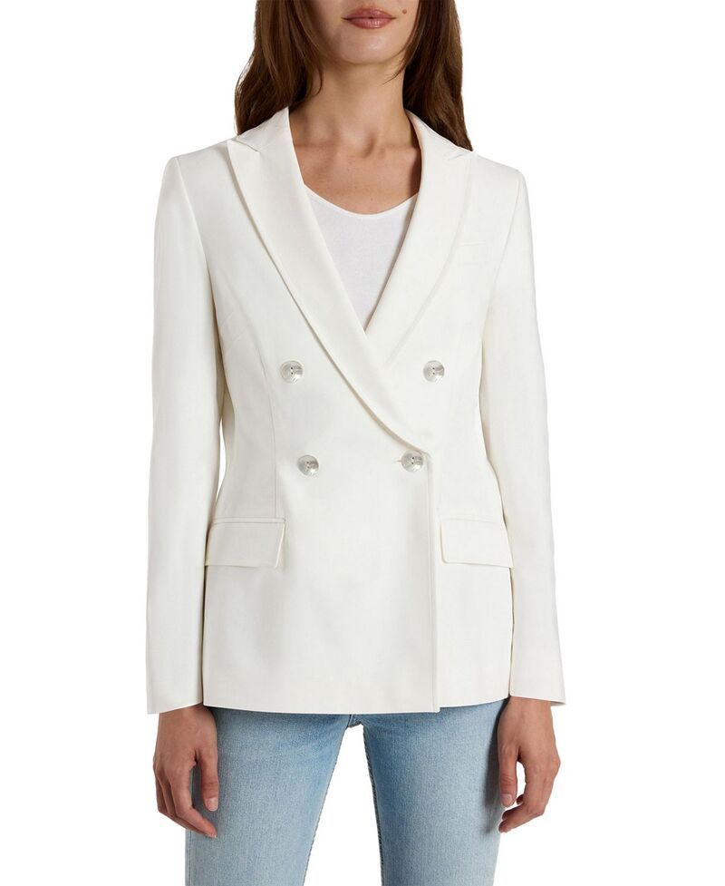 サントレッリ レディース アウター ジャケット・ブルゾン コットン ブレザー Santorelli Caryn DoubleBreasted Blazer in Cotton Stretch Ivor