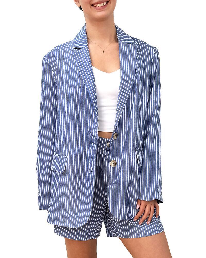 ビリー T レディース アウター ジャケット・ブルゾン ブレザー Billy T Soft Blazer Nice Blue Stripes ブルー