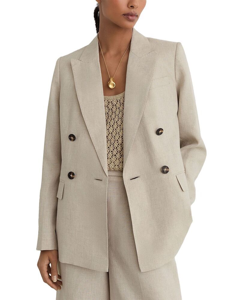 レイス レディース アウター ジャケット・ブルゾン プチ ブレザー リネン REISS Petites Kit Linen Blazer Neutral